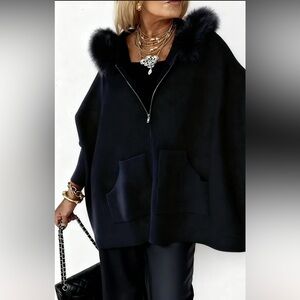Elegant Black Cape for Women
